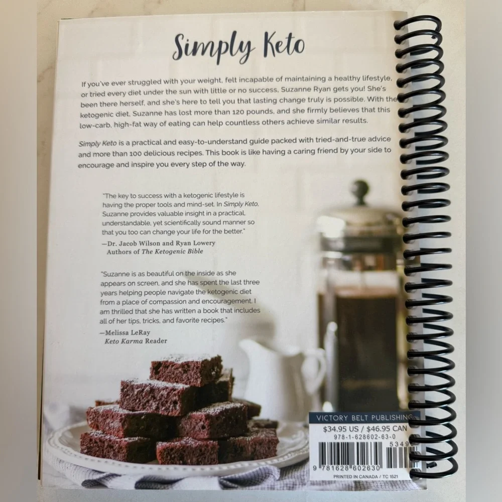 Simply Keto Cookbook by Suzanne Ryan | Keto Karma | 100+ Low-Carb Recipes